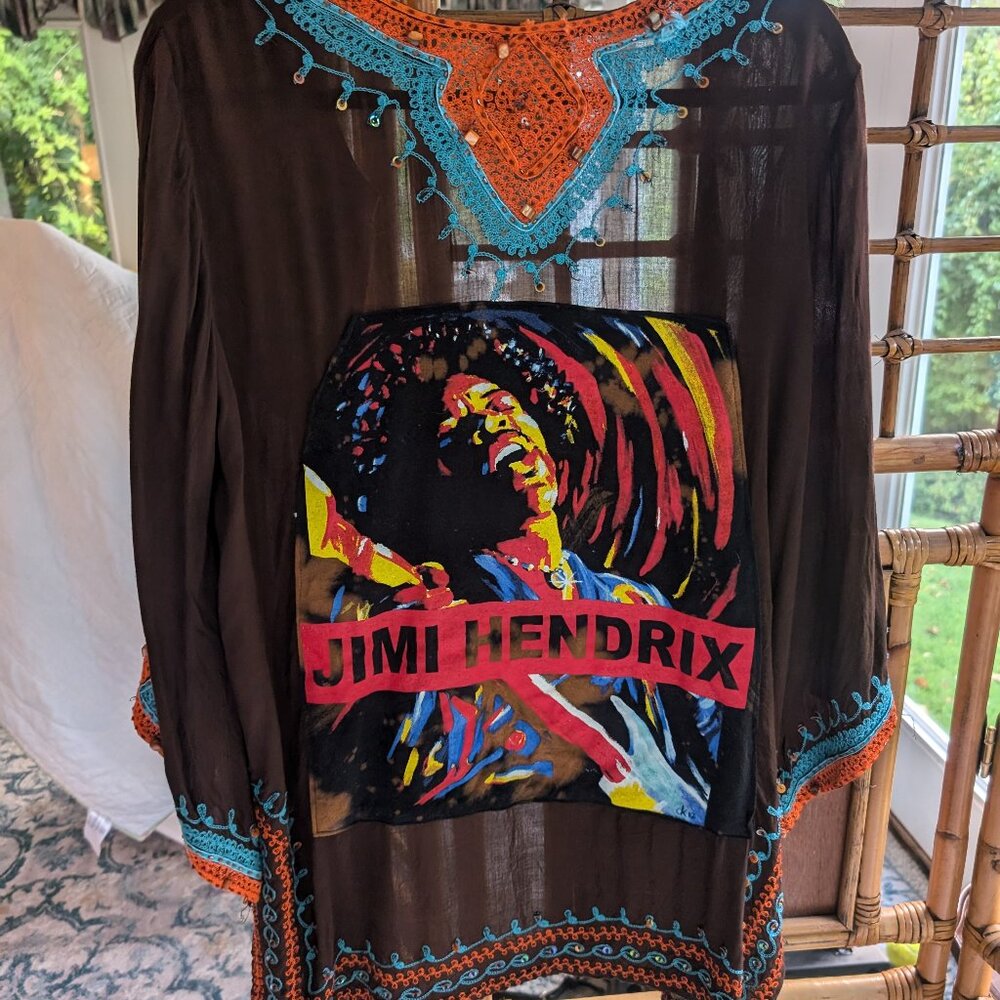 jimi Hendrix Rayon Embroidered Kimono